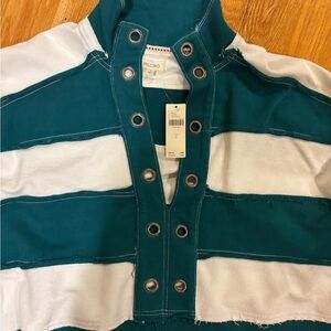 Anthropologie/pilcro seamed eyelet sweater